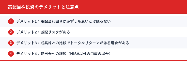 高配当株投資のデメリットと注意点
